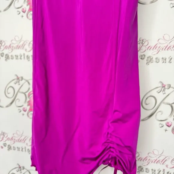 La senza dress rutched lace sexy nighty gown Purple Lace Chemise ribbon