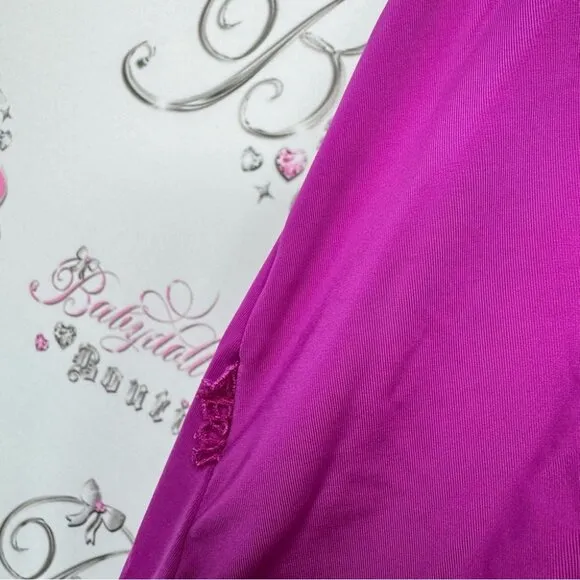 La senza dress rutched lace sexy nighty gown Purple Lace Chemise ribbon