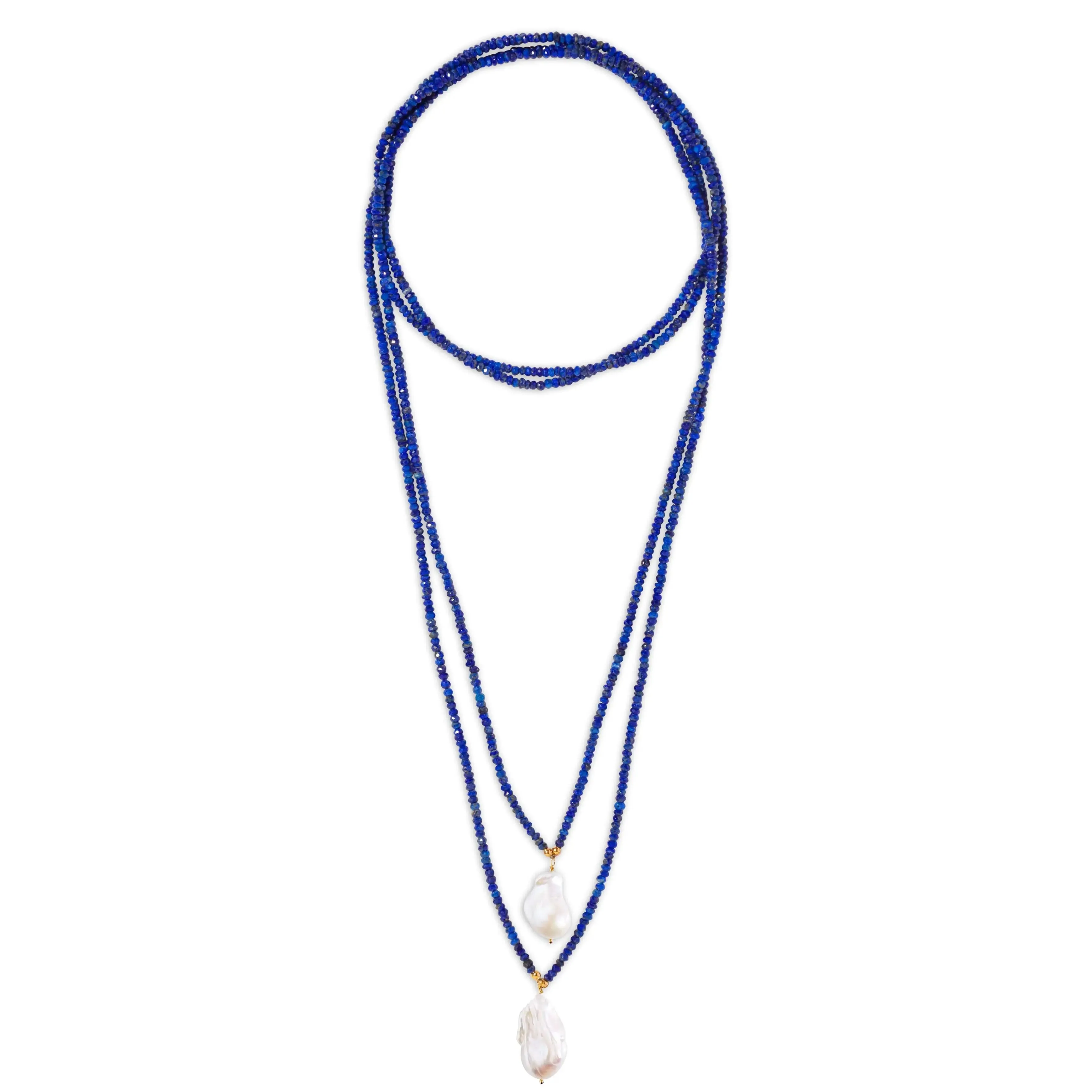 Lapis Double Strand Gemstone Lariat