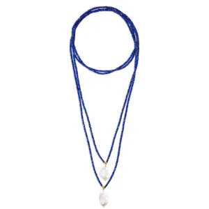 Lapis Double Strand Gemstone Lariat