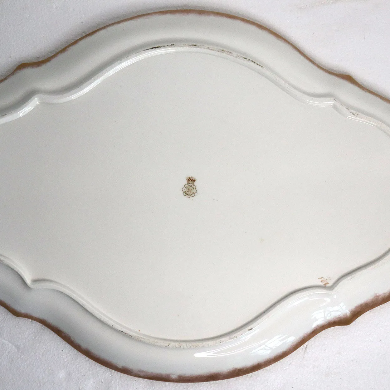 Large English Doulton & Company Porcelain Gilt Chrysanthemum Tray
