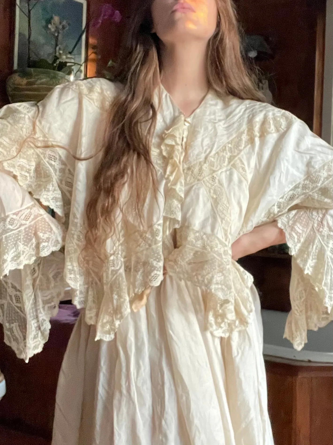 Late 1800s Silk Belle Epoque Peignoir