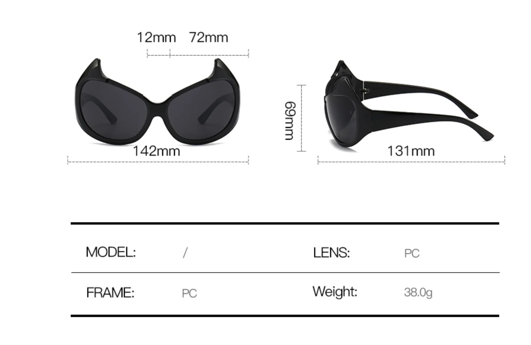 Lentes de Sol BBabe Peso Pluma Hip Hop Cat Eye Extreme Eyewear Unisex