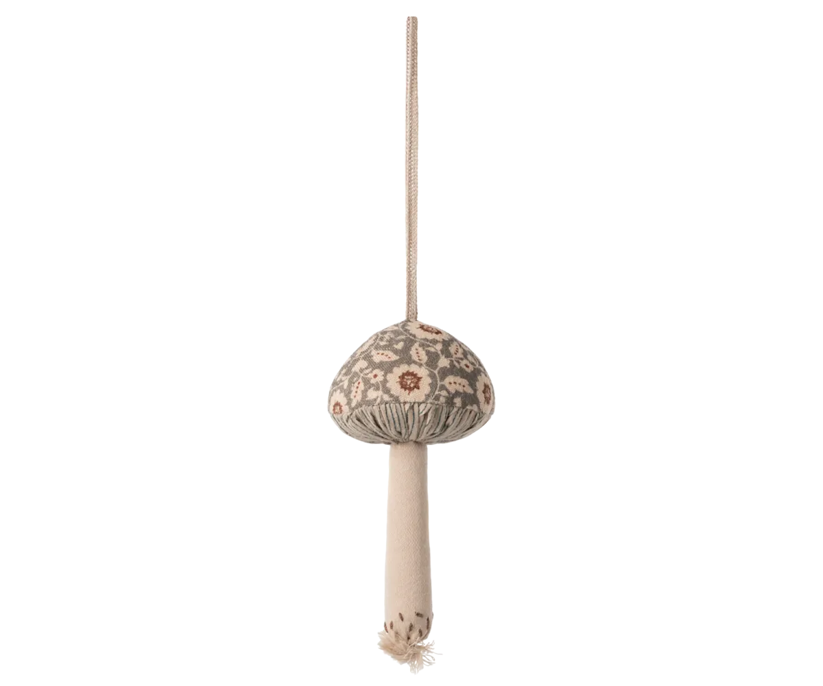 Maileg mushroom ornament - winter flower, green