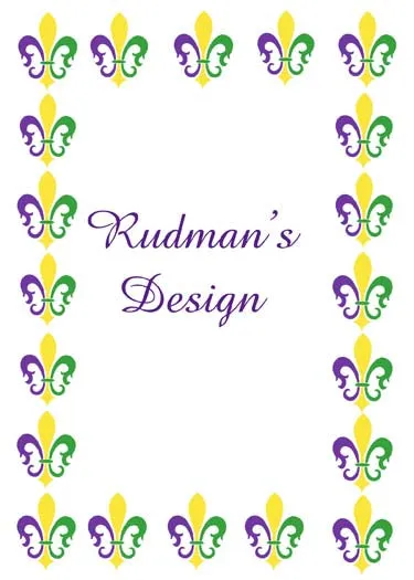 MARDI GRAS COLOR FLEUR DE LISES CUSTOM INVITATION