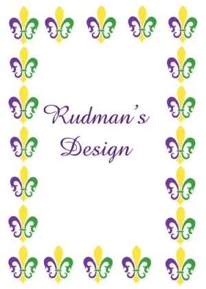 MARDI GRAS COLOR FLEUR DE LISES CUSTOM INVITATION