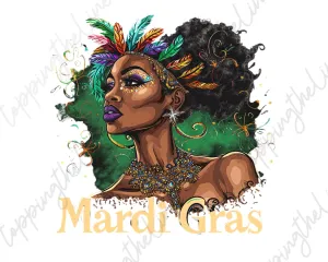 Mardi Gras, Png Sublimation Design, Happy Mardi Gras Png, Black Girl Art, Mardi Gras Carnival Png, Digital Download