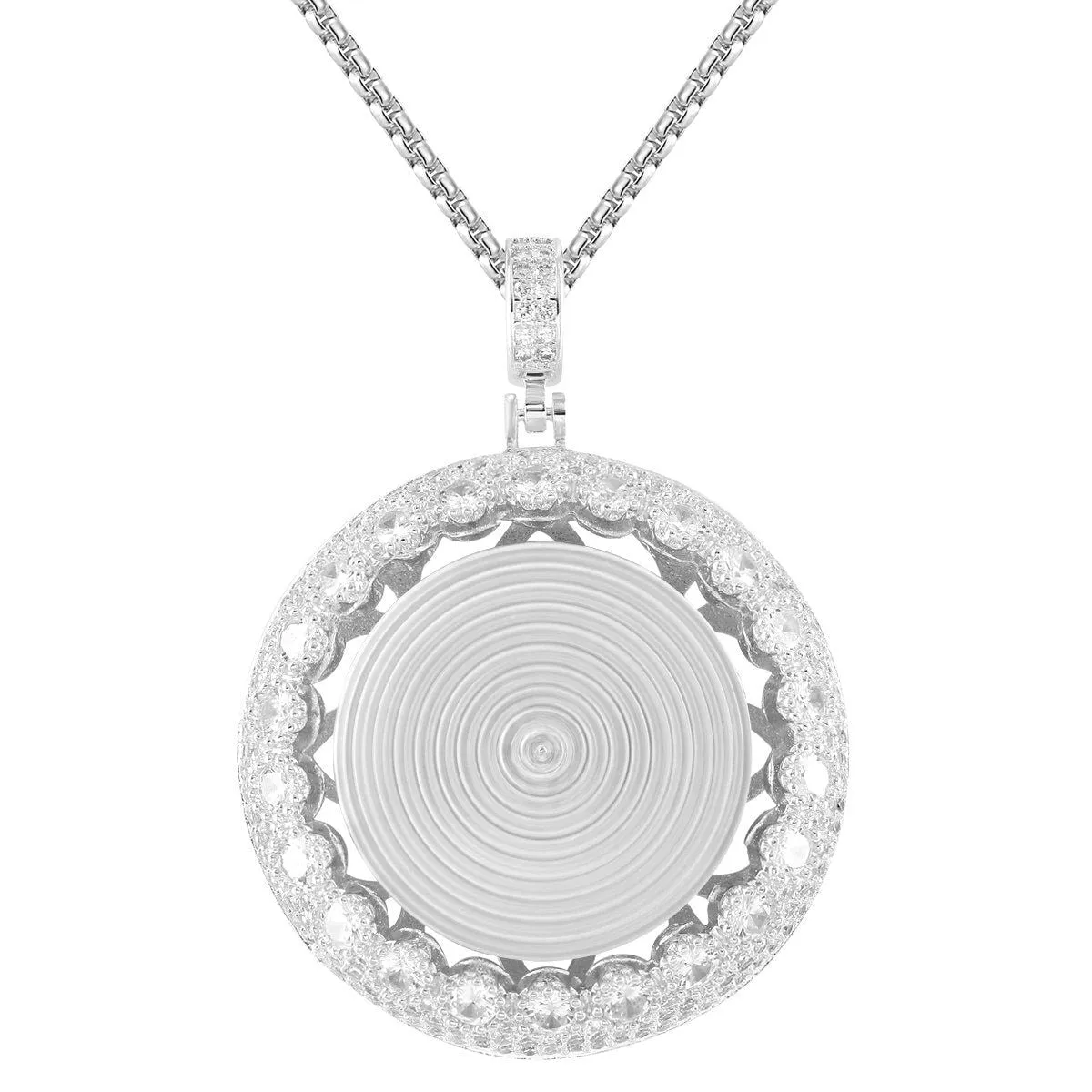 Men's Circle  Small Spinner Rapper Pendant Chain