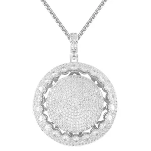Men's Circle  Small Spinner Rapper Pendant Chain