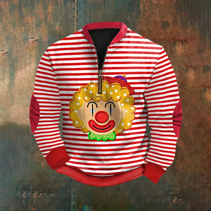 Men's Cologne Carnival Clown Print Casual Sweatshirt