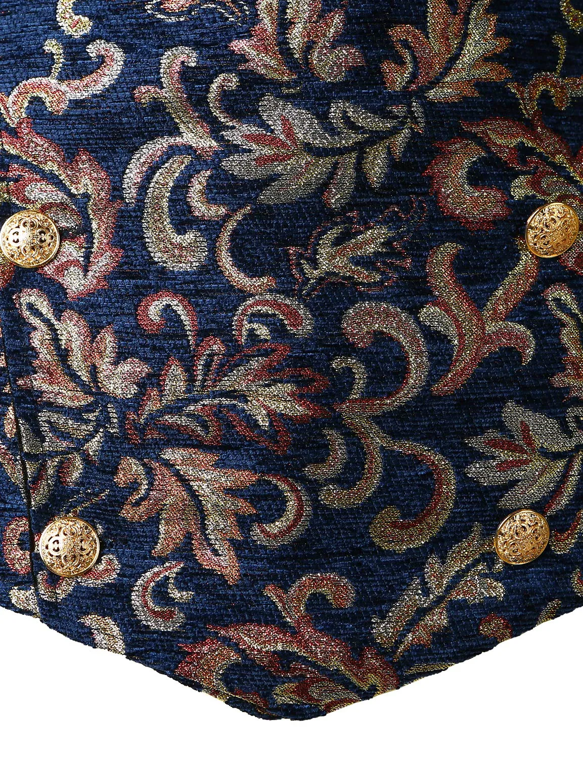 Mens Victorian Double Breasted Vest Floral Gothic Steampunk Waistcoat