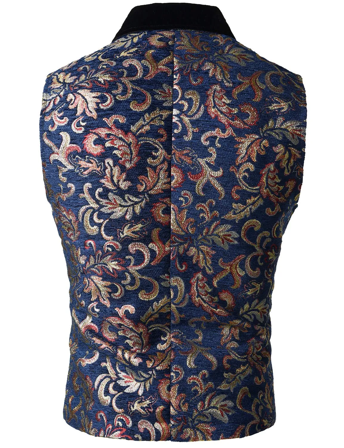 Mens Victorian Double Breasted Vest Floral Gothic Steampunk Waistcoat