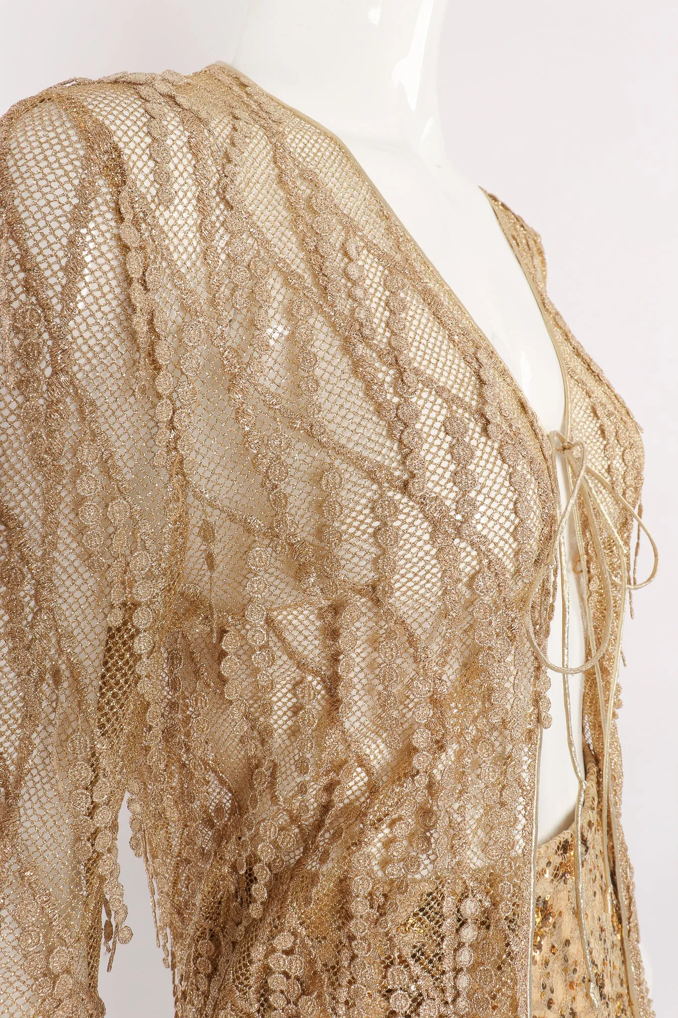 Mesh Fringe Jacket & Sequin Pant Set