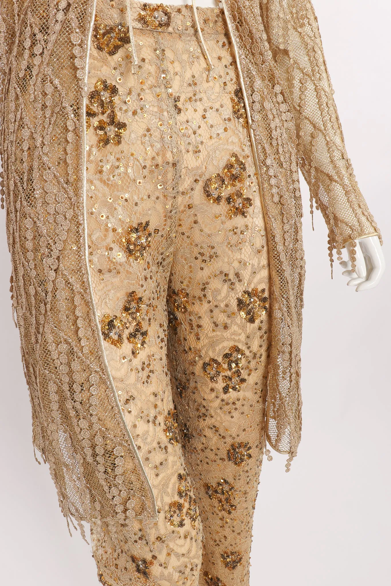 Mesh Fringe Jacket & Sequin Pant Set