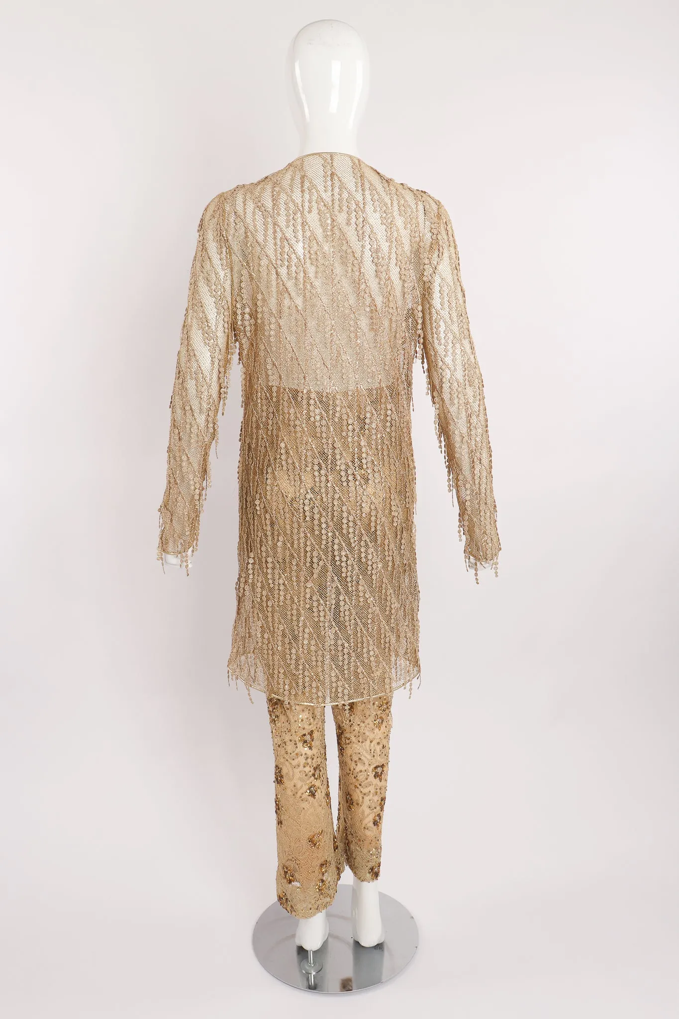 Mesh Fringe Jacket & Sequin Pant Set