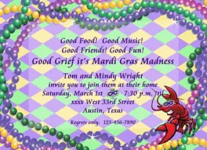MG BEADS AND CRAWFISH CUSTOM INVITATION