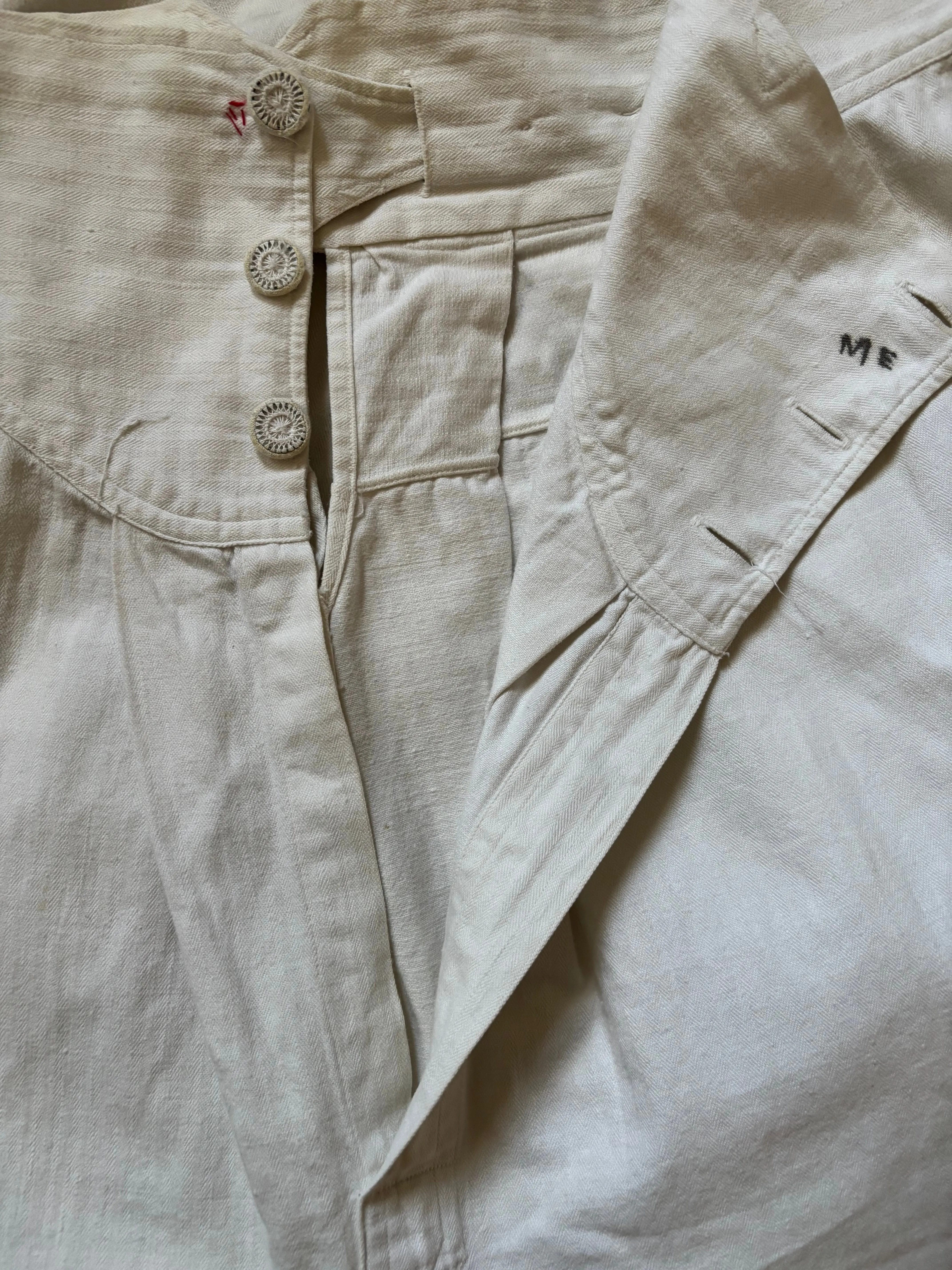 Mid 19th Century Button Front Cinch Back Pants