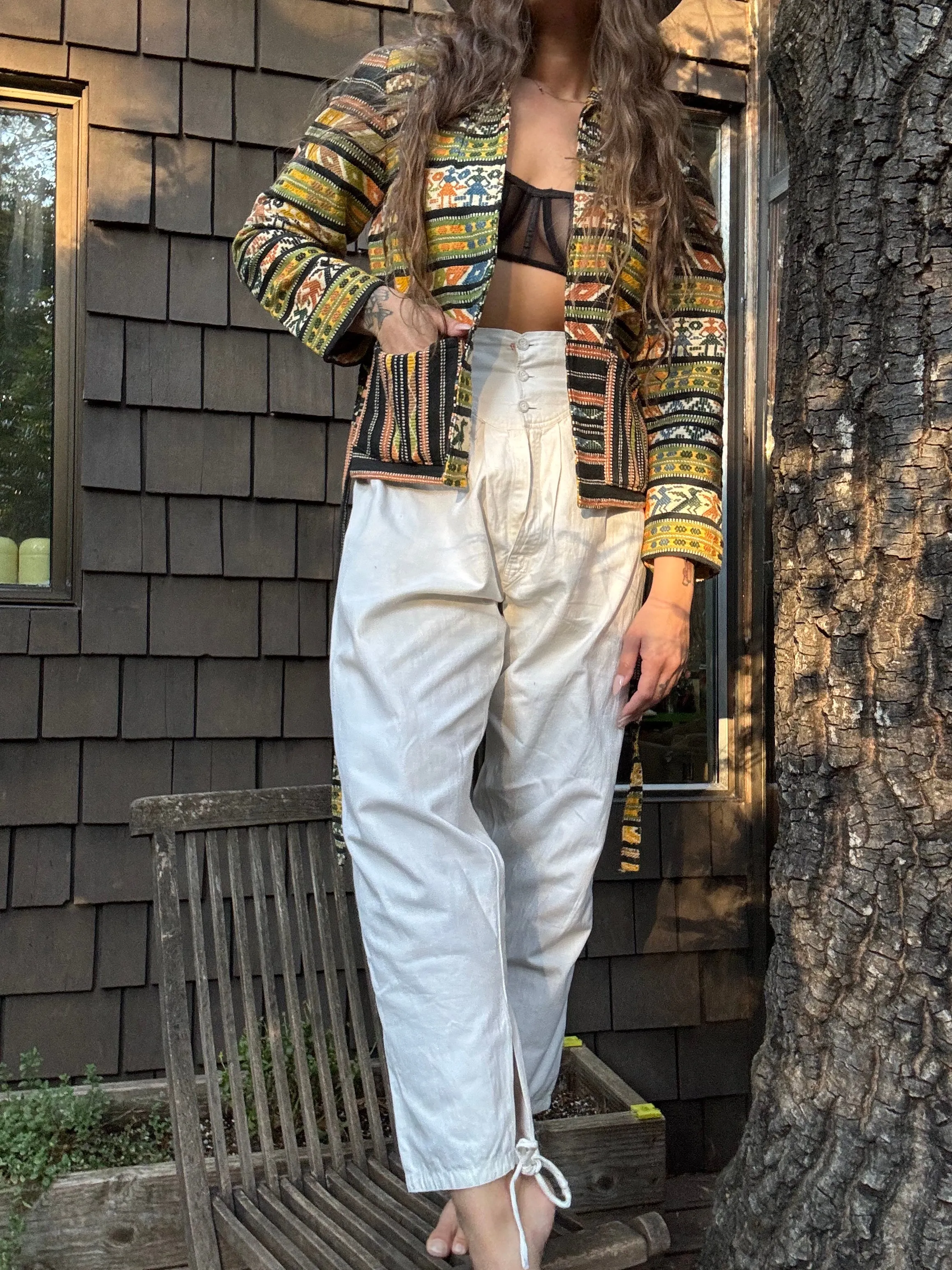 Mid 19th Century Button Front Cinch Back Pants