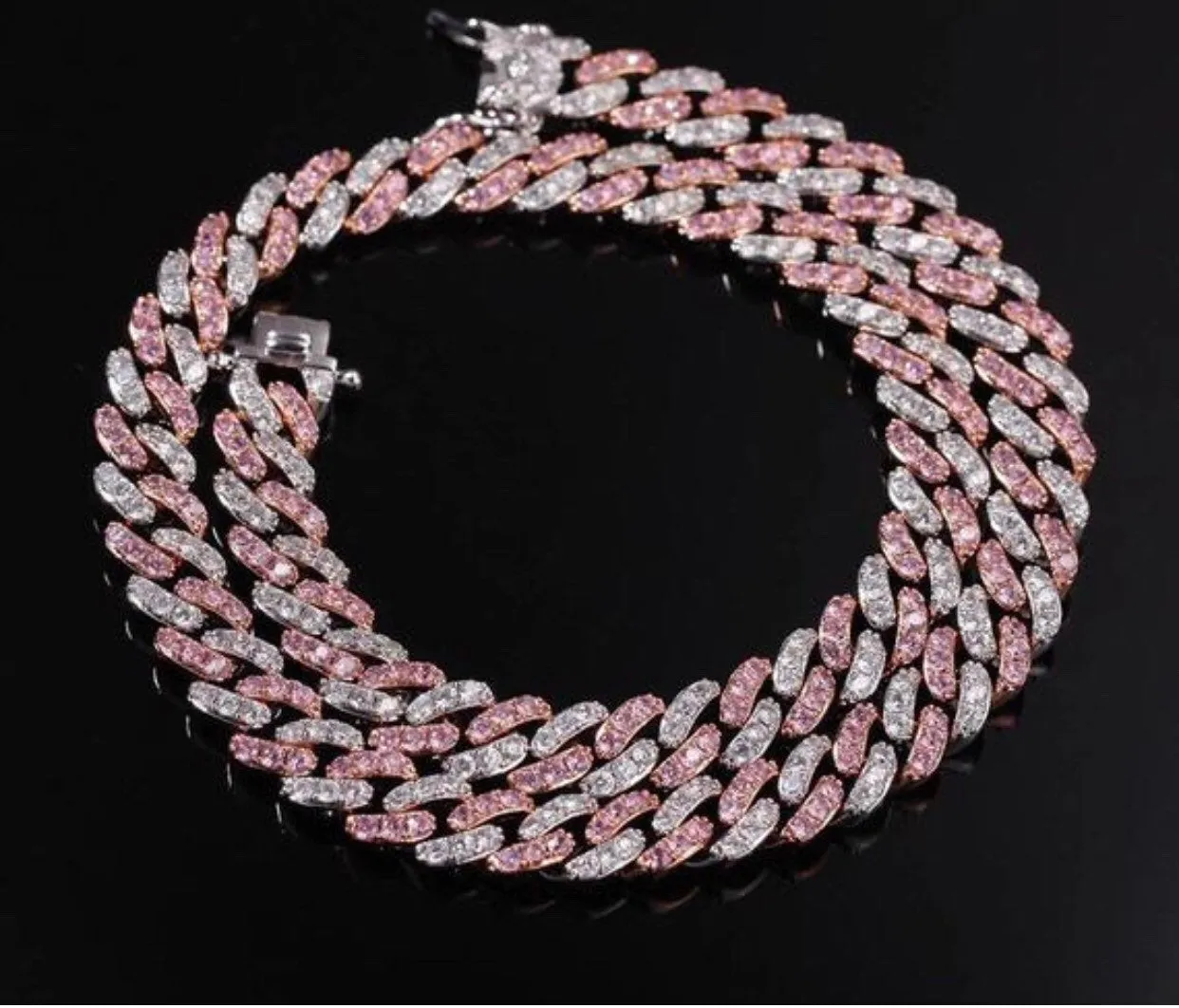 mini cuban chain necklace, blinged iced cuban necklace ,9mm Miami Cuban Necklaces Hiphop Men and women Iced necklace