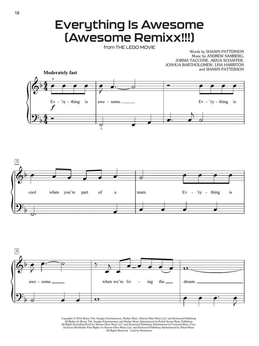 Movie Songs for Kids, Easy Piano