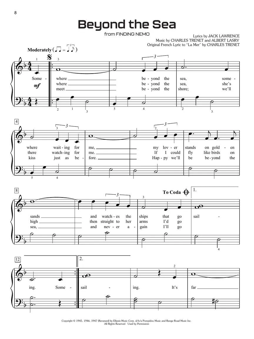 Movie Songs for Kids, Easy Piano