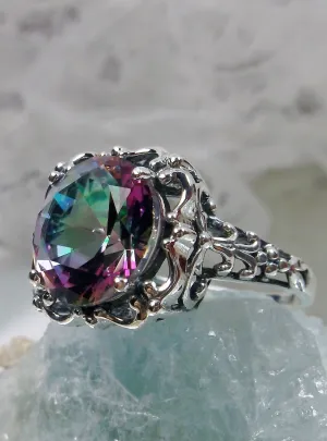 Mystic Topaz, Natural or Simulated Topaz Victorian Ring #D103