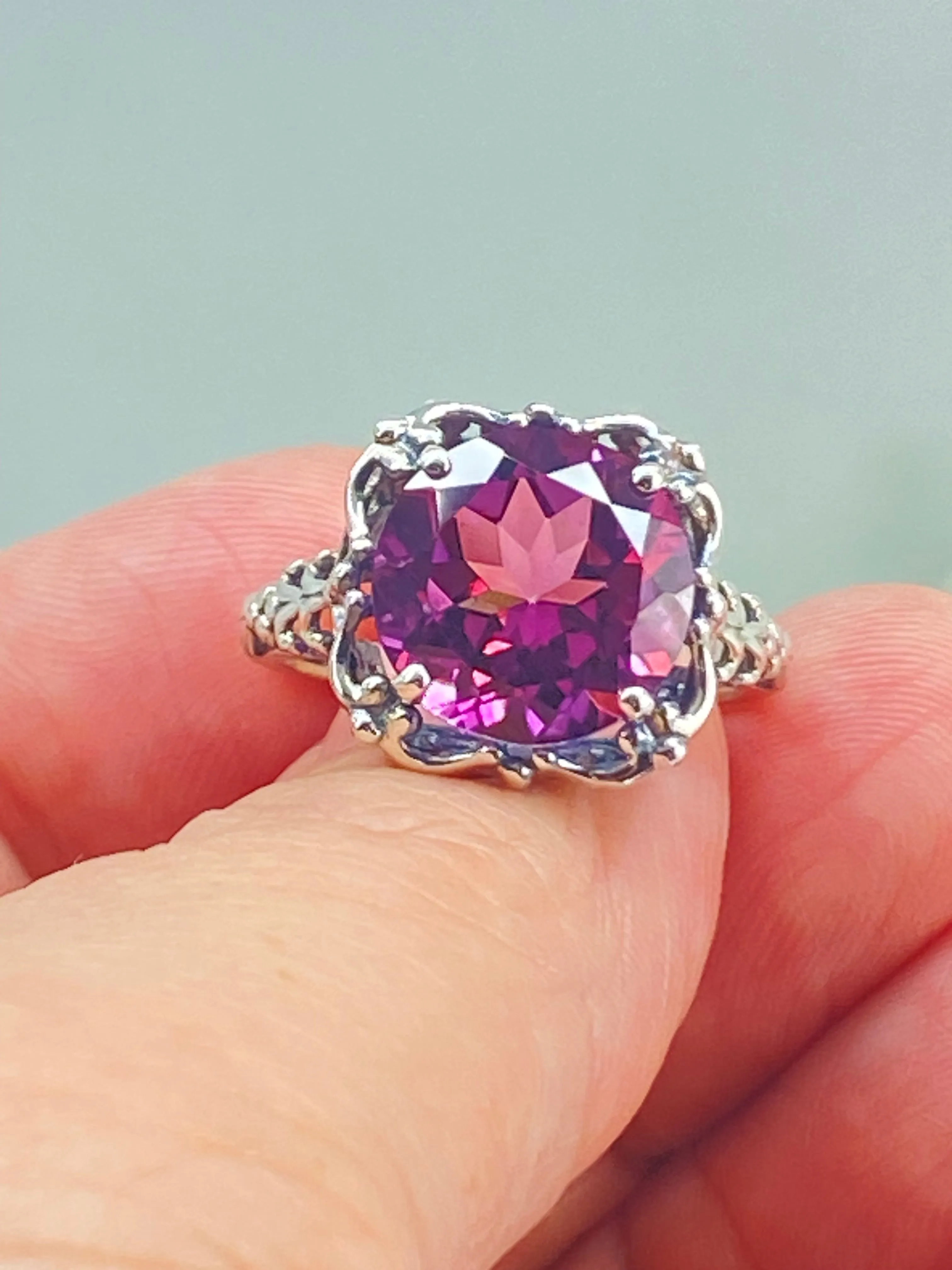 Natural Pink Topaz Victorian Ring #D103