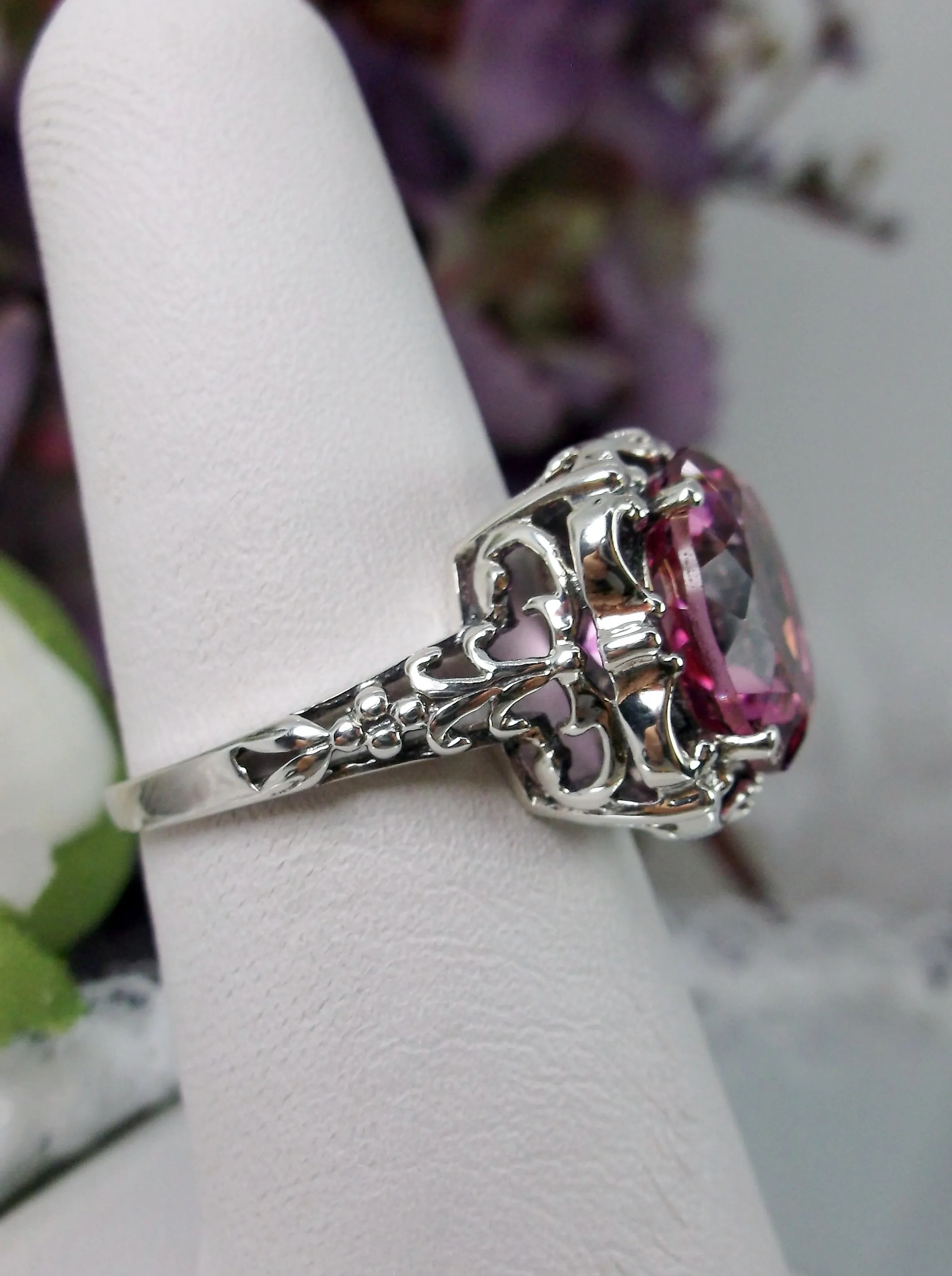 Natural Pink Topaz Victorian Ring #D103