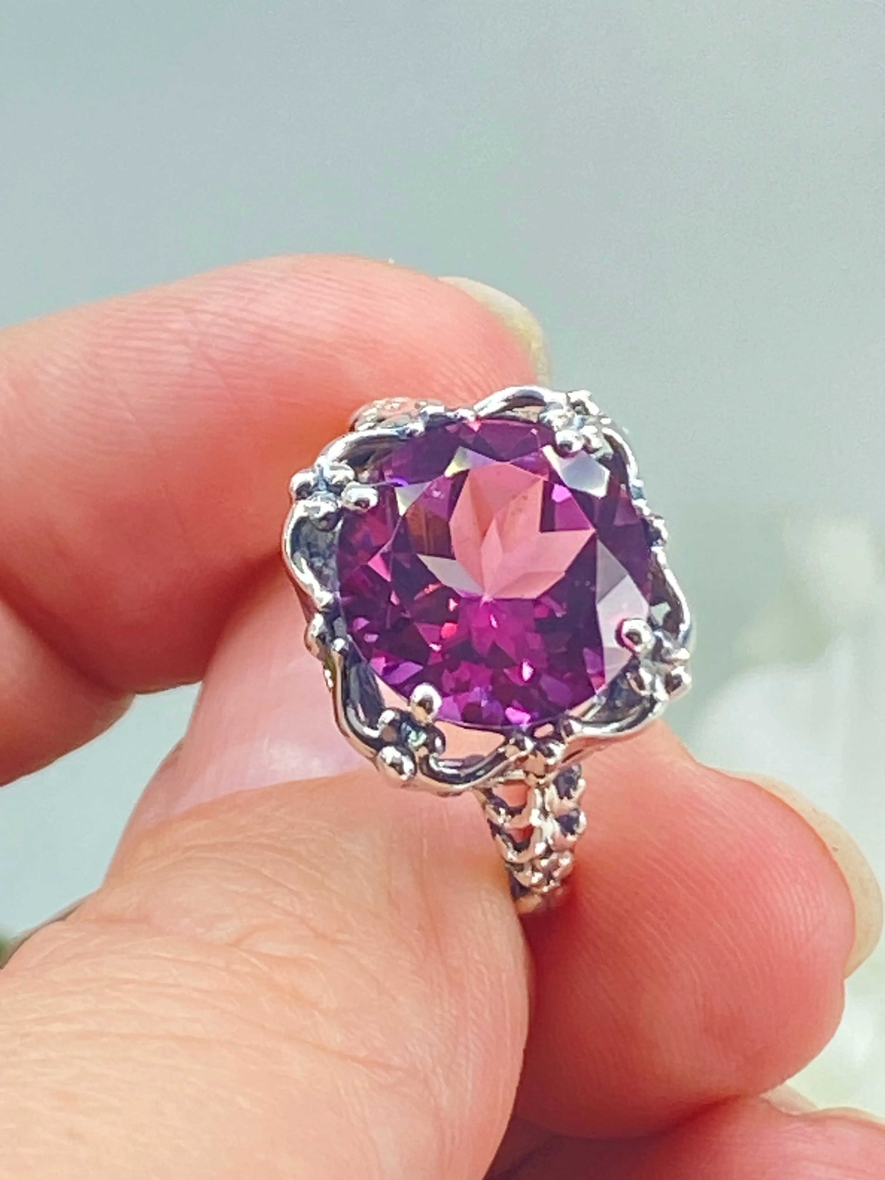 Natural Pink Topaz Victorian Ring #D103
