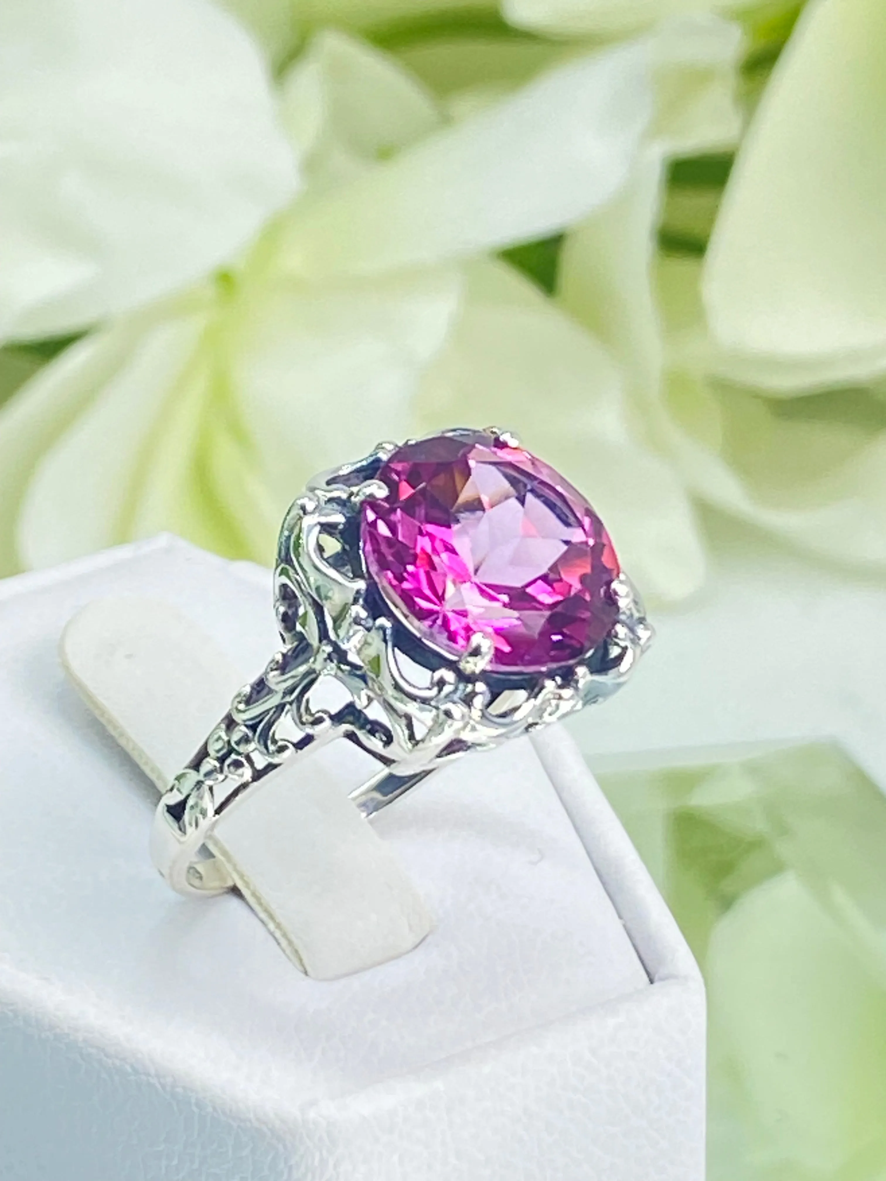 Natural Pink Topaz Victorian Ring #D103