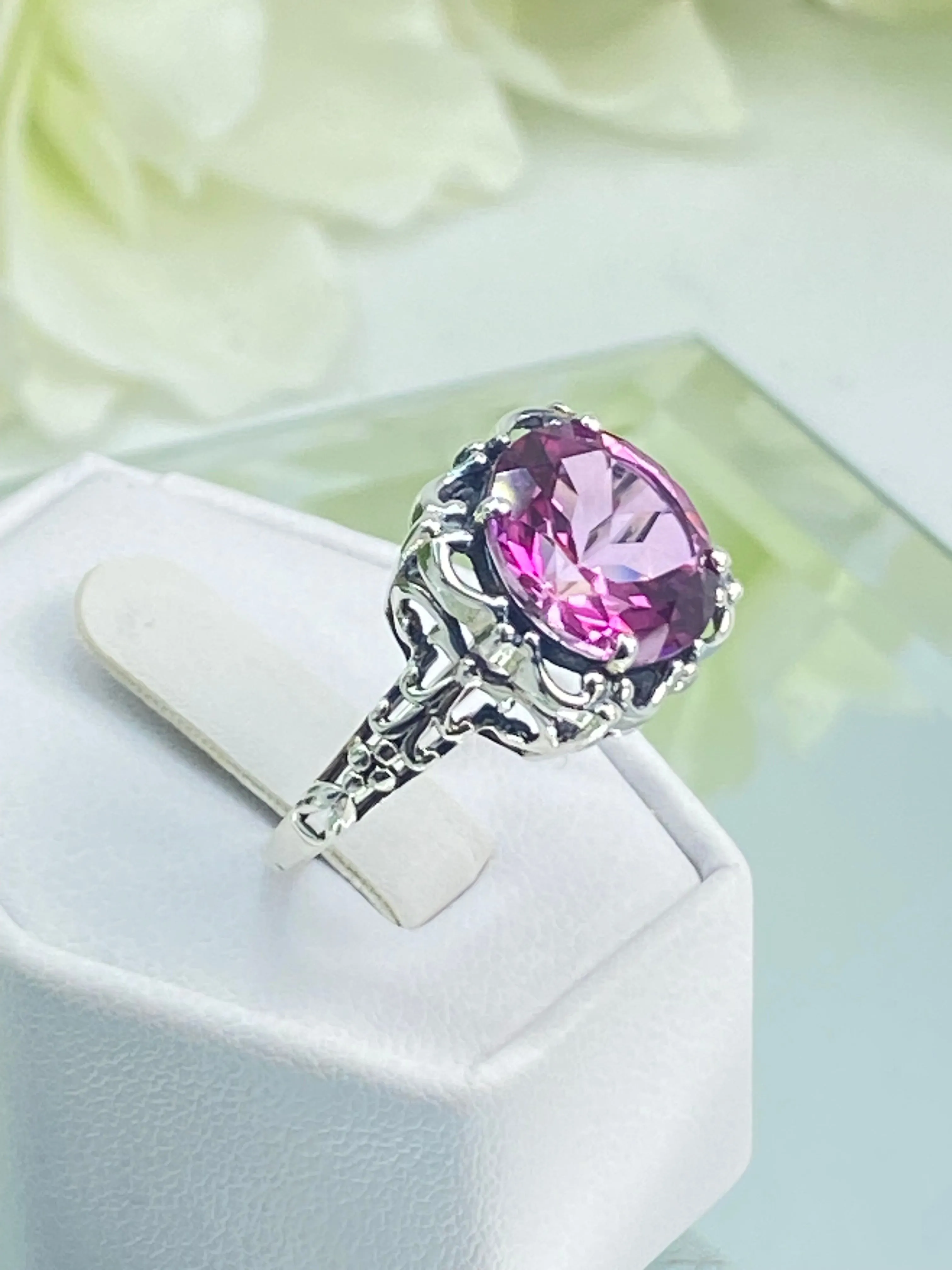 Natural Pink Topaz Victorian Ring #D103