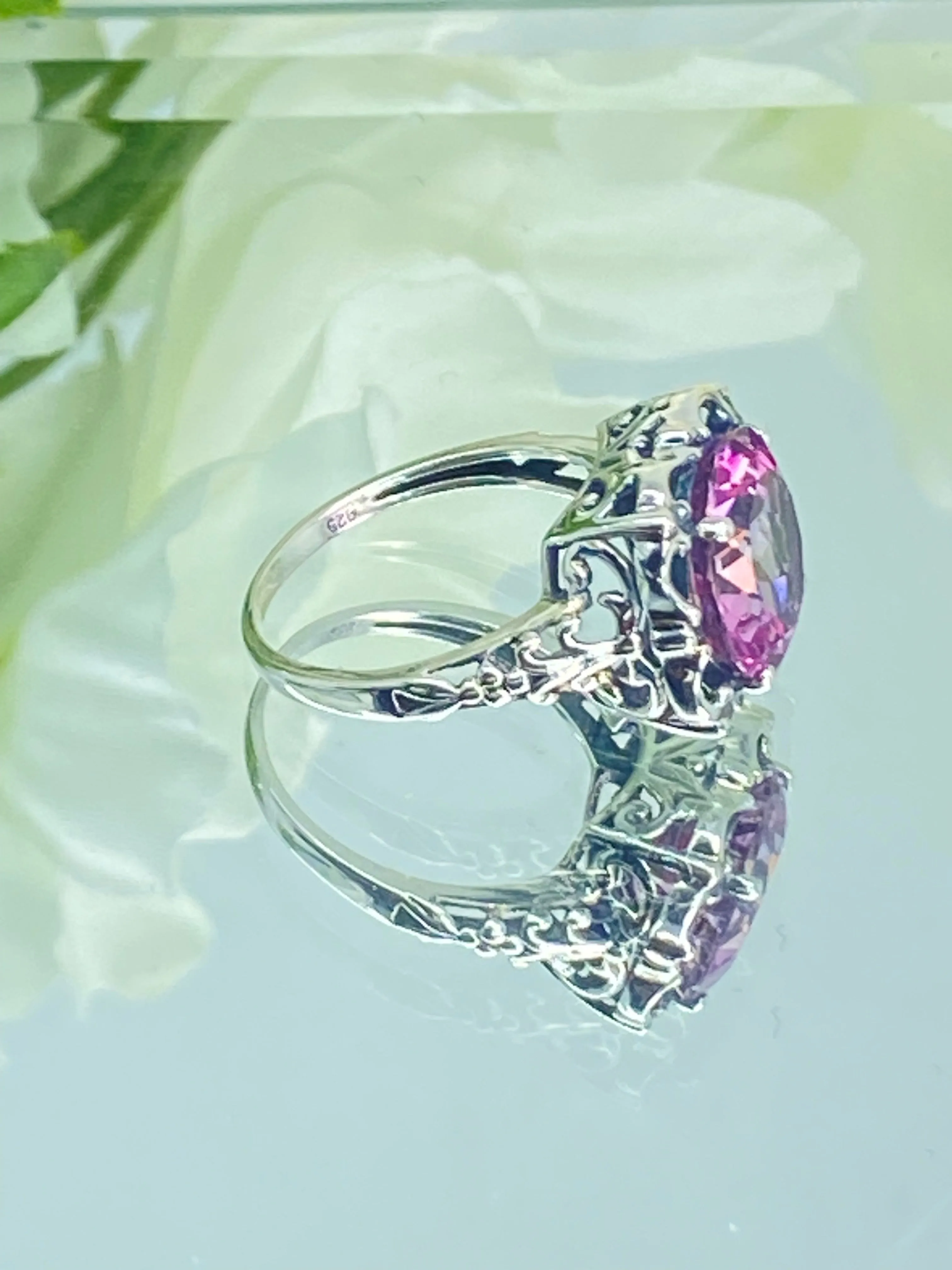 Natural Pink Topaz Victorian Ring #D103