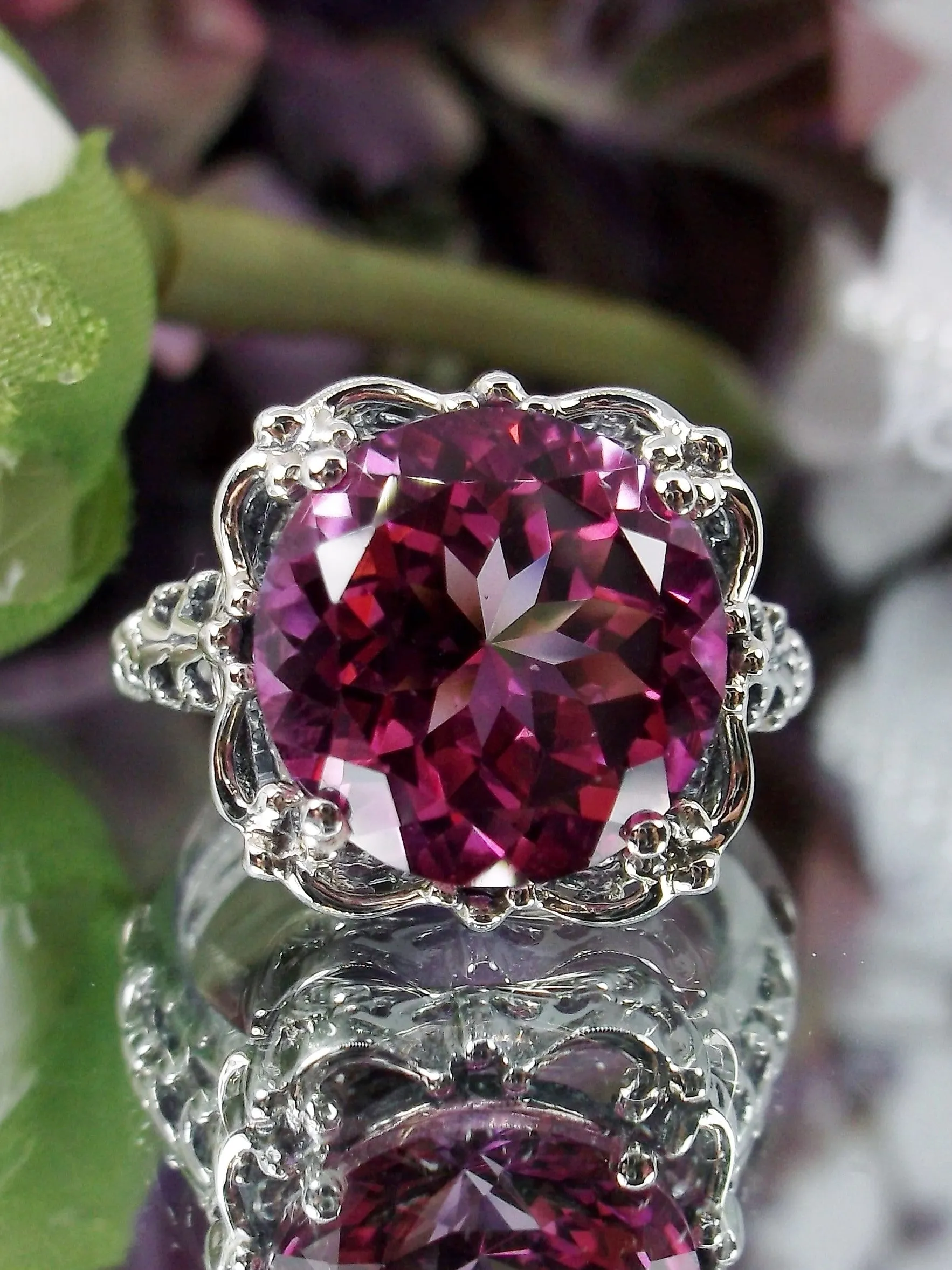 Natural Pink Topaz Victorian Ring #D103