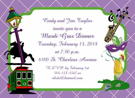 NEW ORLEANS AND MG ICONS CUSTOM INVITATION