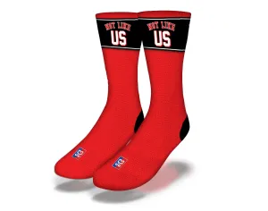 Not Like Us Red Socks