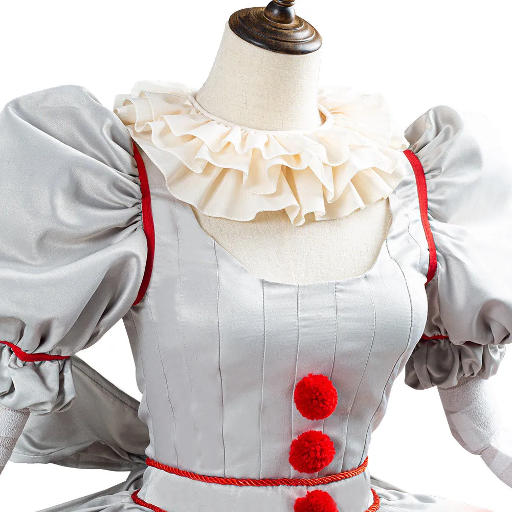 Pennywise Horror Pennywise The Clown Costume Outfit for Women Girls Halloween Carnival Cosplay Costume