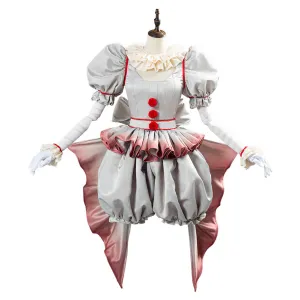 Pennywise Horror Pennywise The Clown Costume Outfit for Women Girls Halloween Carnival Cosplay Costume