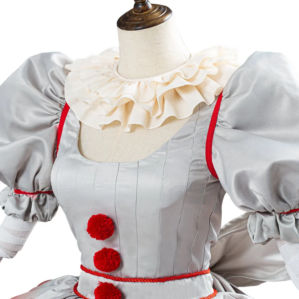 Pennywise Horror Pennywise The Clown Costume Outfit for Women Girls Halloween Carnival Cosplay Costume