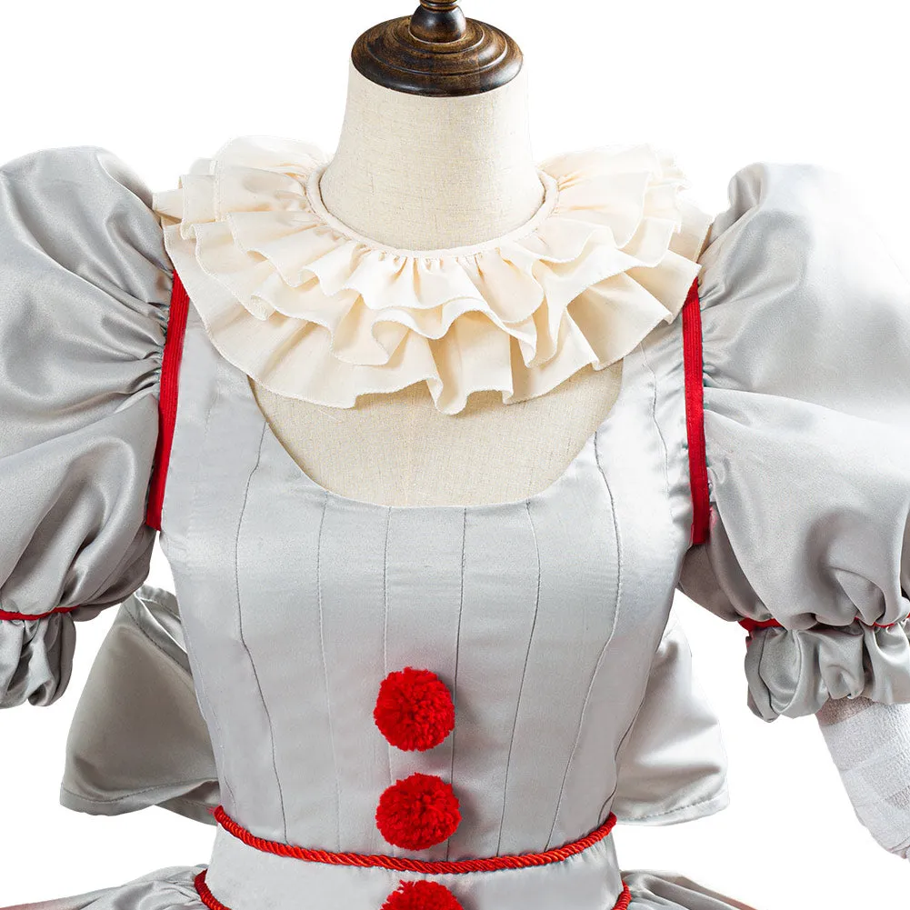 Pennywise Horror Pennywise The Clown Costume Outfit for Women Girls Halloween Carnival Cosplay Costume