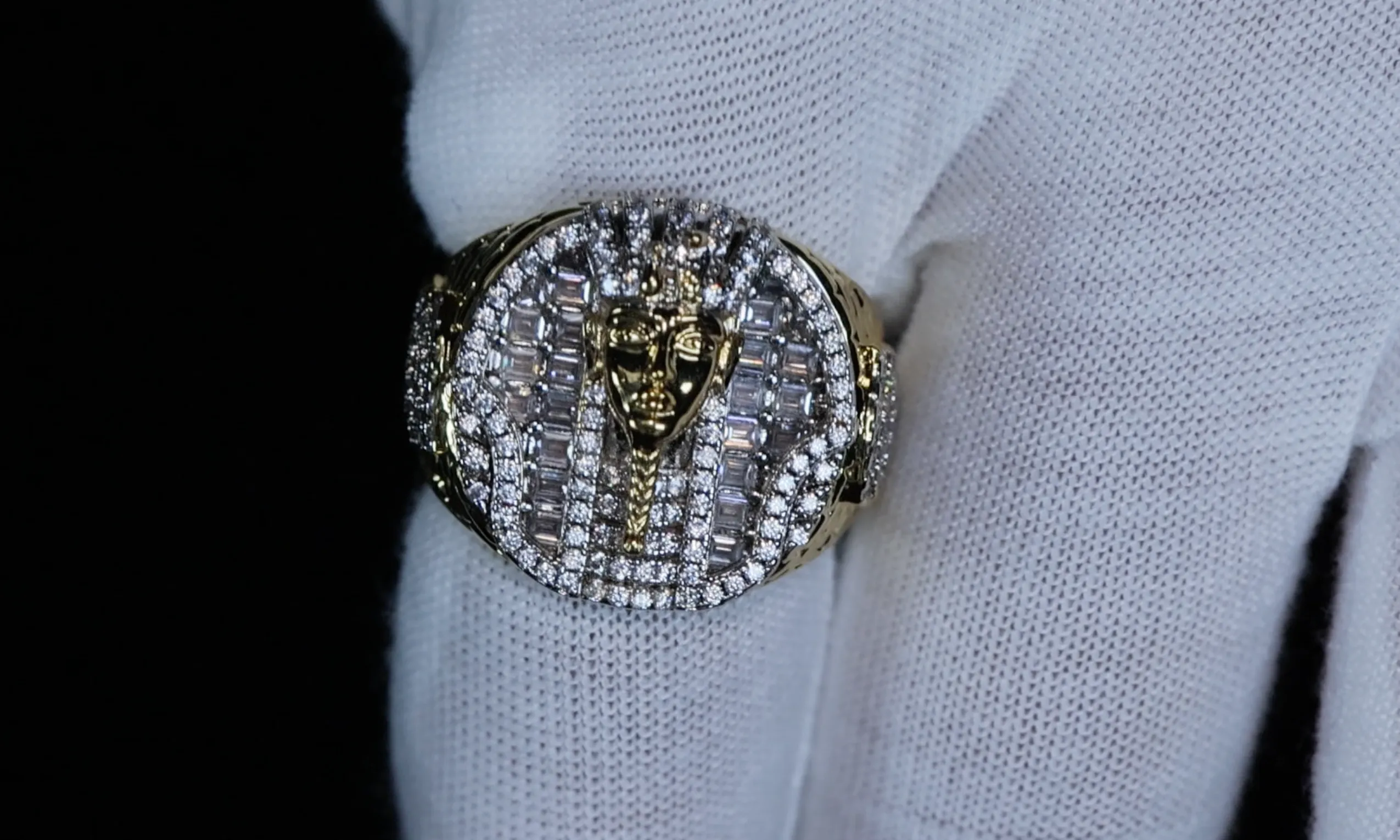 Pharaoh Diamond Ring | Iced Out Pharaoh Ring | Hip Hop Ring