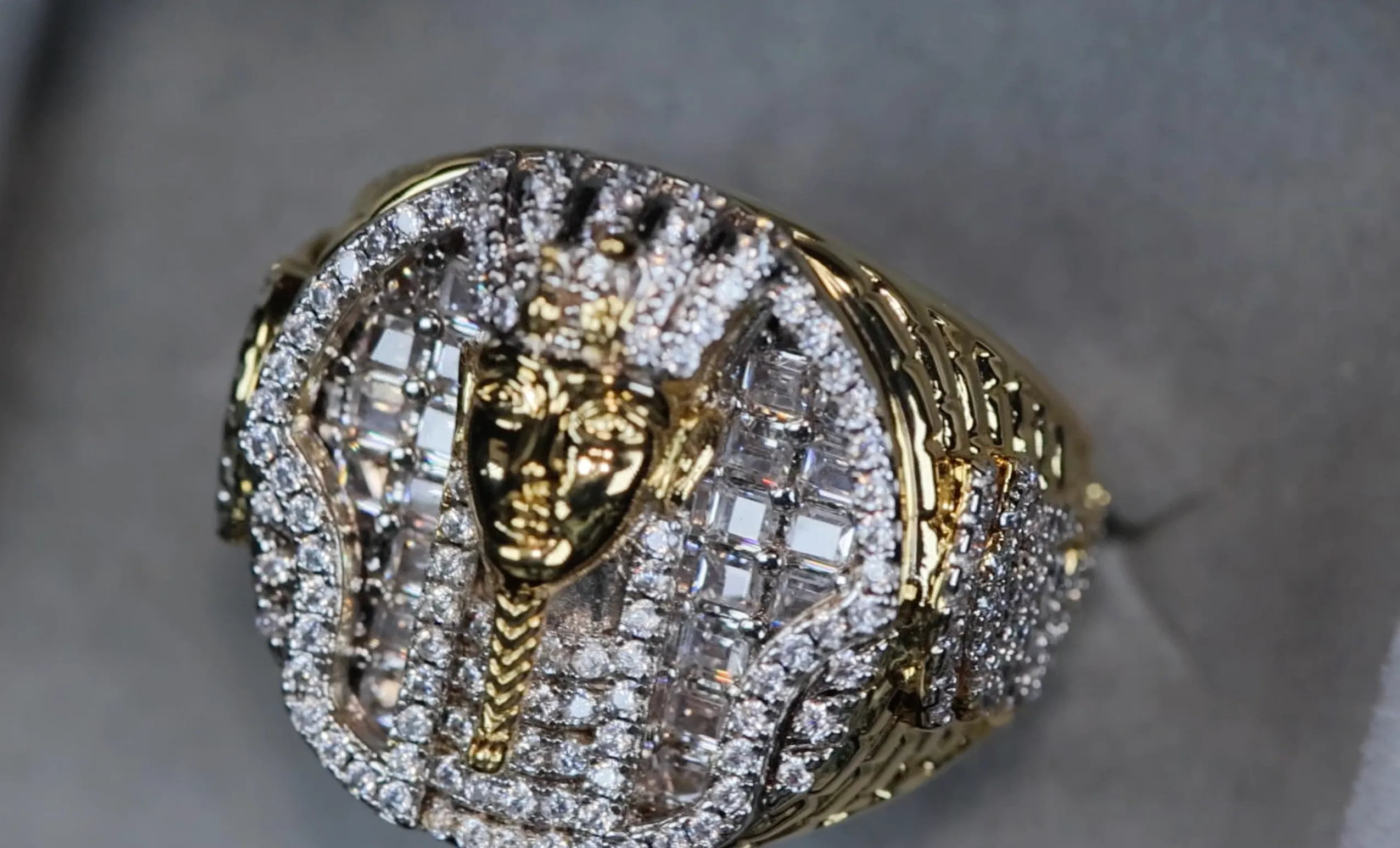 Pharaoh Diamond Ring | Iced Out Pharaoh Ring | Hip Hop Ring