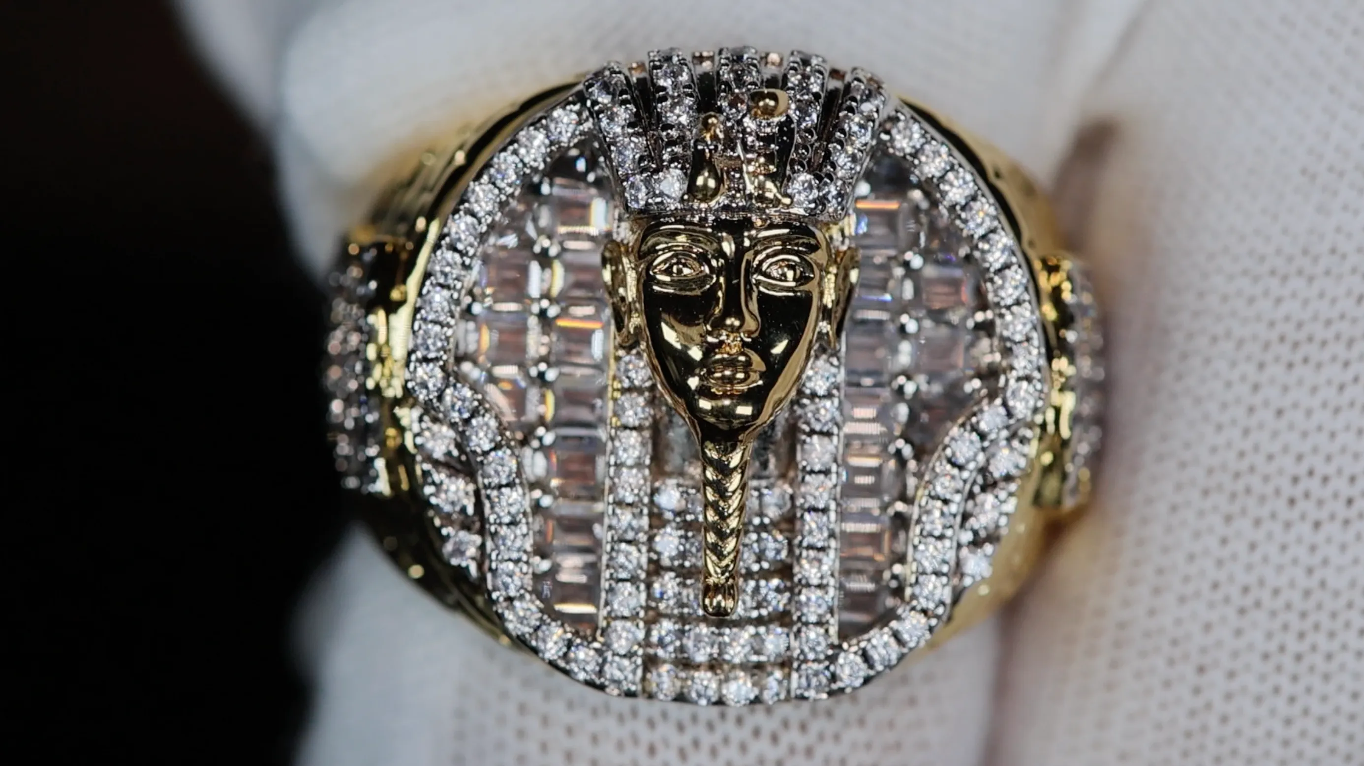 Pharaoh Diamond Ring | Iced Out Pharaoh Ring | Hip Hop Ring