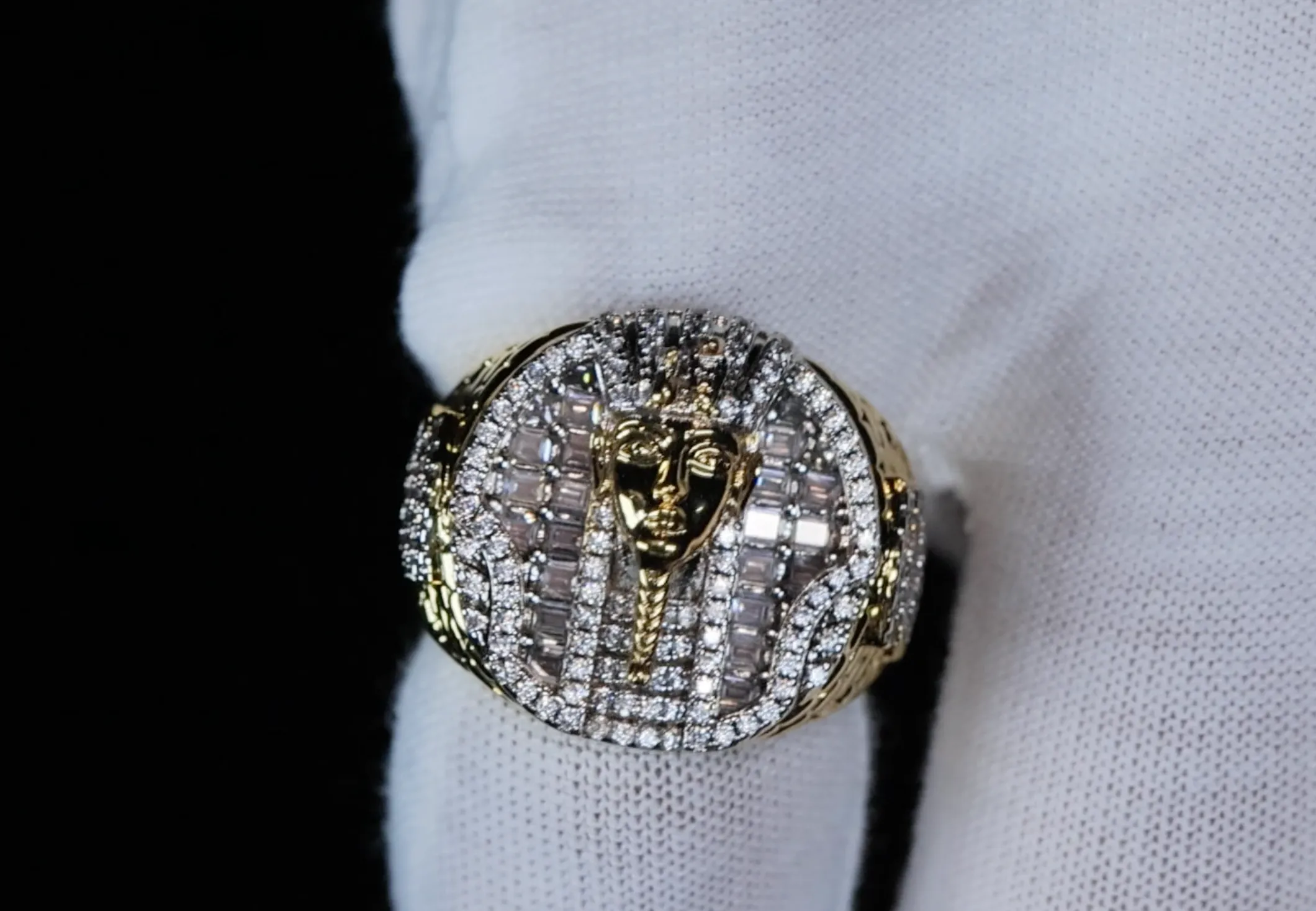 Pharaoh Diamond Ring | Iced Out Pharaoh Ring | Hip Hop Ring