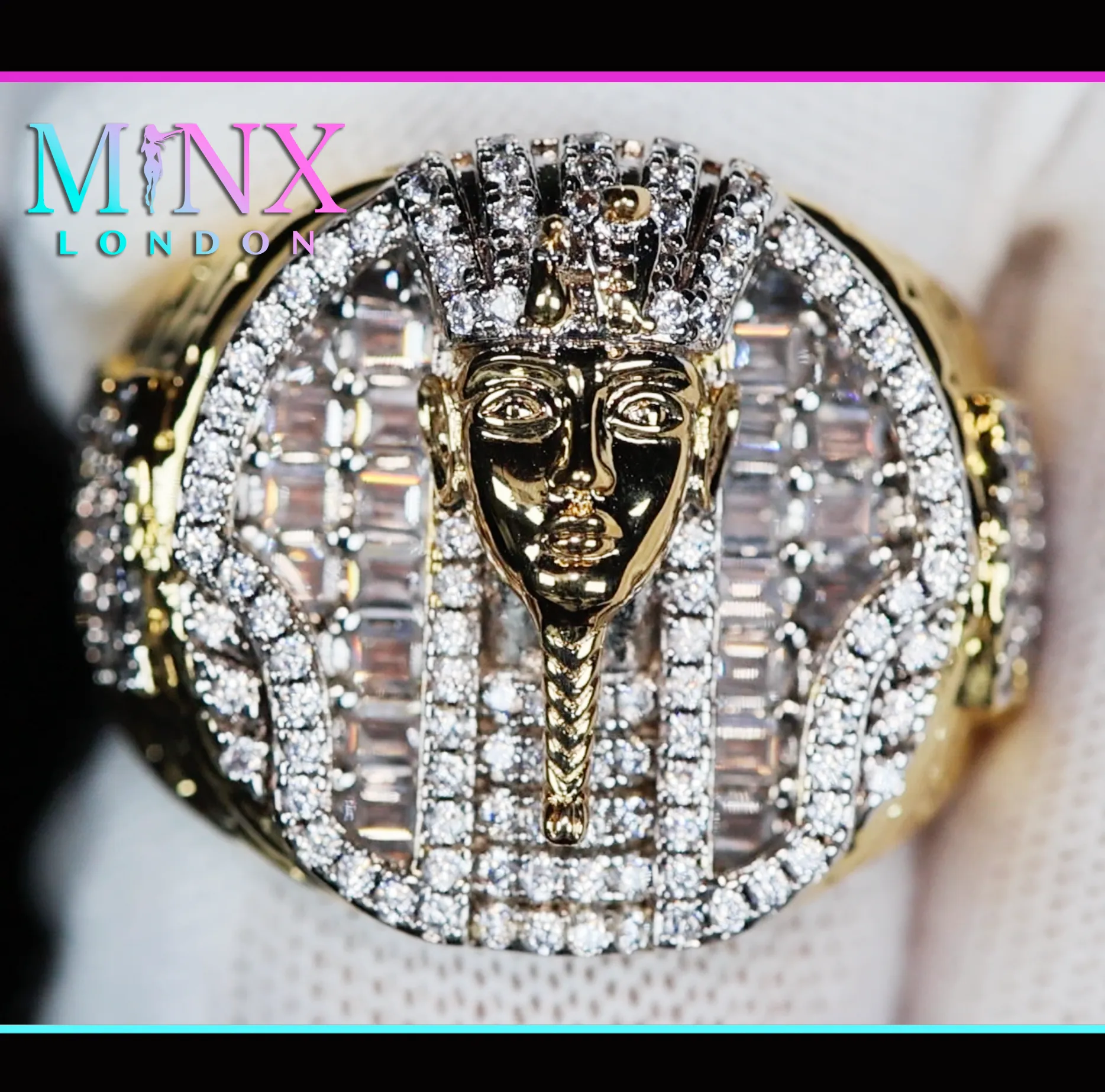 Pharaoh Diamond Ring | Iced Out Pharaoh Ring | Hip Hop Ring