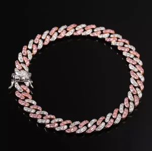 Pink and white two tone bracelet