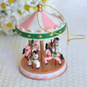 Pink Circus Carousel Cake Topper for Baby Showers, Birthdays Vintage Carnival