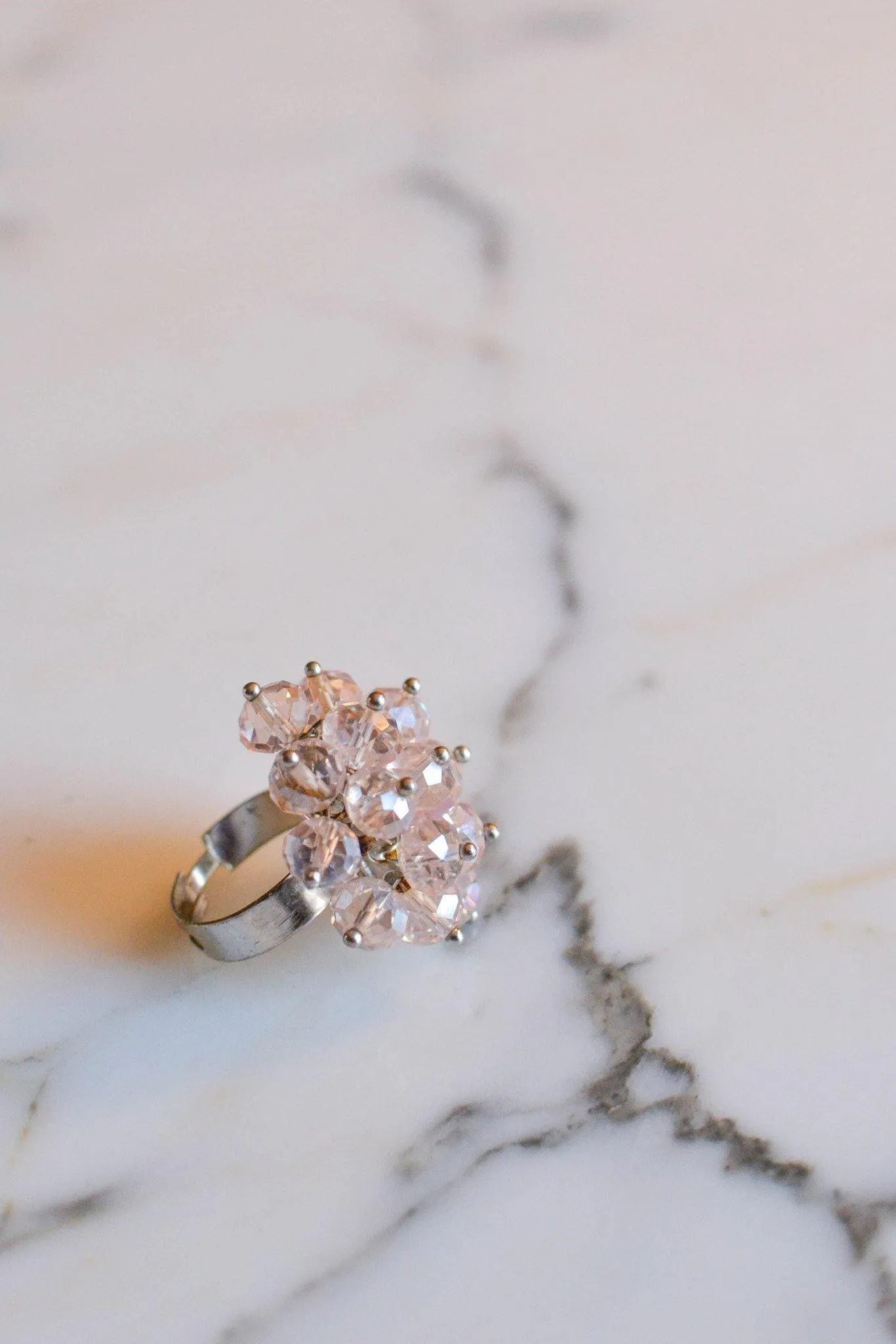 Pink Crystal Statement Ring