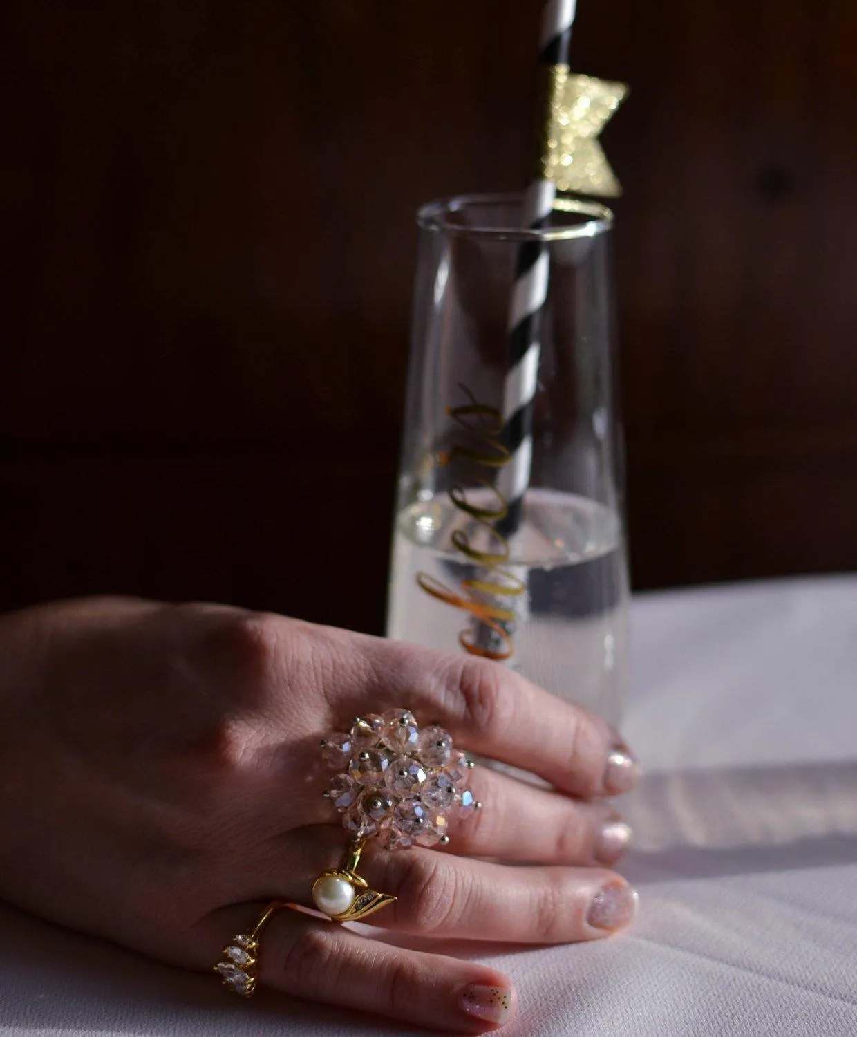 Pink Crystal Statement Ring