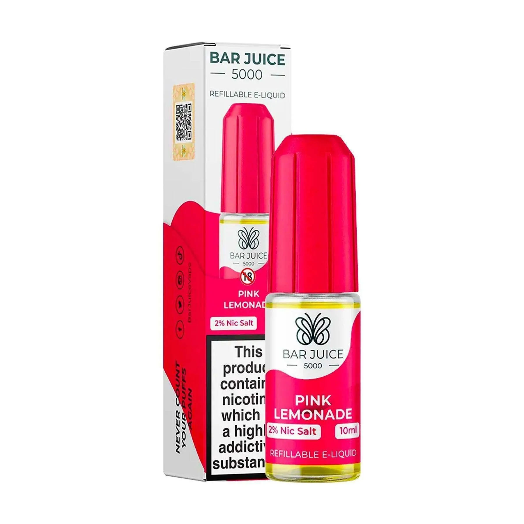 PINK LEMONADE 10ML E LIQUID NICOTINE SALT BY BAR JUICE 5000