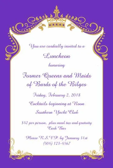 QUEEN SWIRL CUSTOM INVITATION